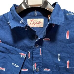 Kahala The Original Aloha Mens Shirt Since 1936 Surfboard Print Button Up M AOP